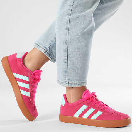 Adidas Sportswear - Baskets Femmes VL Court 3.0 K JS5013 Shock Pink Semi Flash Aqua Lucid Lemon