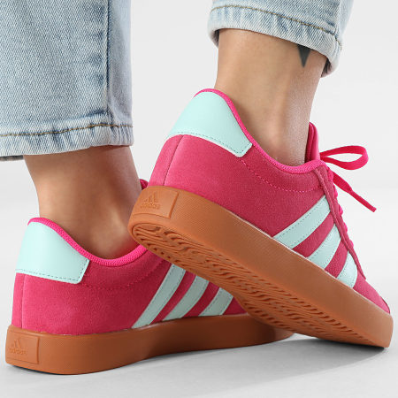 Adidas Sportswear - Baskets Femmes VL Court 3.0 K JS5013 Shock Pink Semi Flash Aqua Lucid Lemon