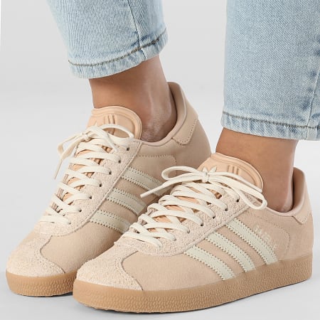Adidas Originals - Gazelle Mujer Zapatillas W JS1384 Halo Azul Crema Blanco Goma 3