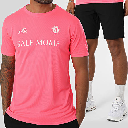 Sale Môme Paris - Ensemble Maillot Et Short Jogging Tech FC Lapin Noir Rose Fluo Blanc