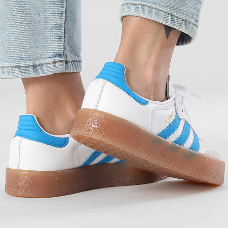 Adidas Originals - Baskets Femme Sambae JQ1236 Footwear White Bright Blue Gold Metallic