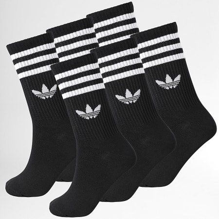 Adidas Originals - Set van 6 paar sokken met 3 strepen JV7411 Zwart