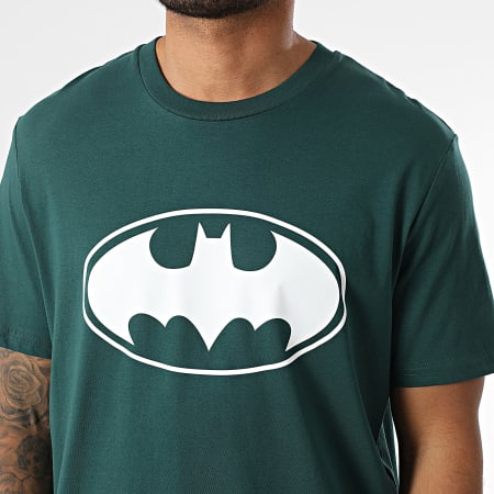 DC Comics - Tee Shirt Logo Batman Vert Bouteille Blanc