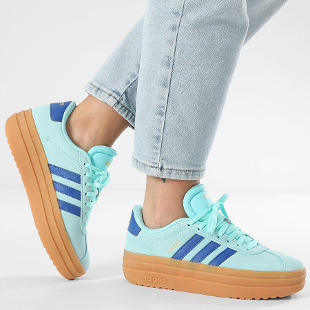 Adidas Sportswear - Sneakers Femme VL Court Bold JS3813 Flash Aqua Royal Blue  Gold Metallic - Ryses