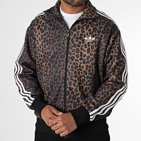 Adidas Originals - Striped Zip Jacket JV7578 Camel Leopard