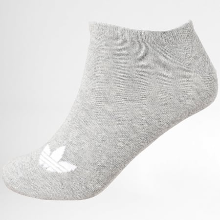 Adidas Originals - Lot De 6 Paires De Chaussettes Liner JW5338 Noir Gris Chiné Blanc