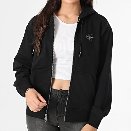Calvin Klein Sweat Zippé Capuche Femme 7B270 Noir
