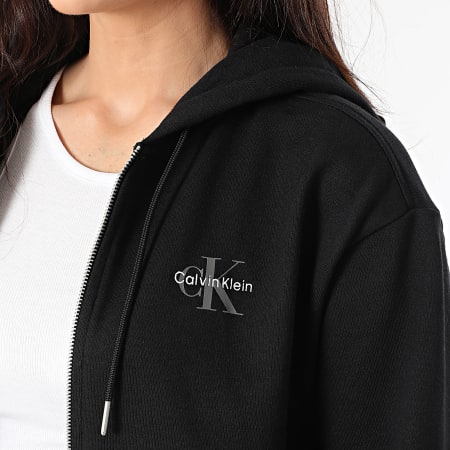 Calvin Klein - Sweat Zippé Capuche Femme 7B270 Noir