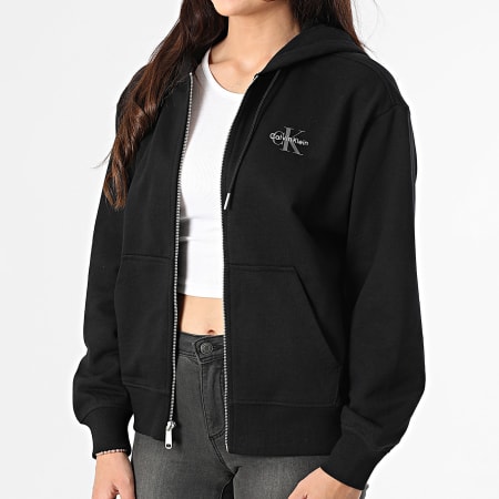 Calvin Klein - Sweat Zippé Capuche Femme 7B270 Noir