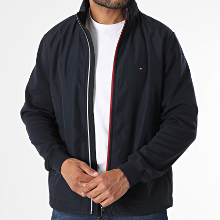 Tommy Hilfiger - Veste Capuche Zippée Mix Media Harrington 9395 Bleu Marine