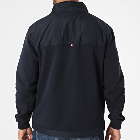 Tommy Hilfiger - Veste Capuche Zippée Mix Media Harrington 9395 Bleu Marine