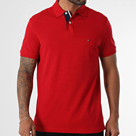 Tommy Hilfiger - Polo Manches Courtes Regular Fit MB Contrast Collar Cuff 9563 Rouge