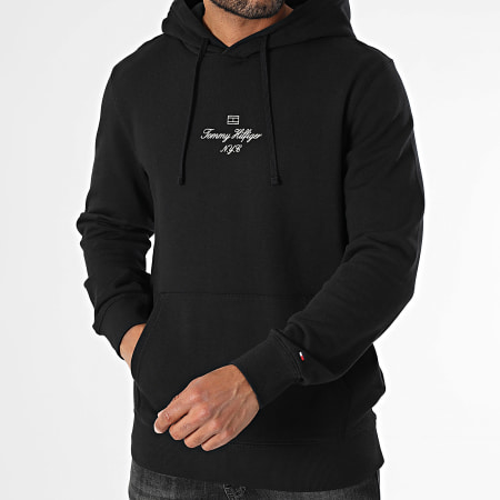 Tommy Hilfiger - Sweat Capuche Outline Flag Script 9372 Noir
