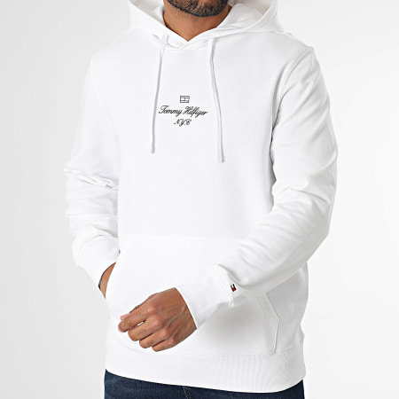 Tommy Hilfiger - Sweat Capuche Outline Flag Script 9372 Blanc