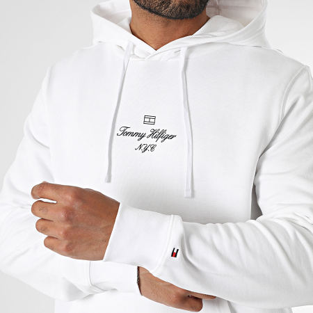 Tommy Hilfiger - Sweat Capuche Outline Flag Script 9372 Blanc