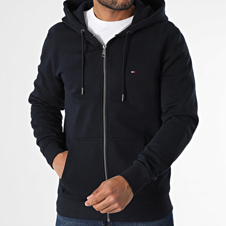 Tommy Hilfiger - Sweat Zippé Capuche Flag Logo 1492 Bleu Marine