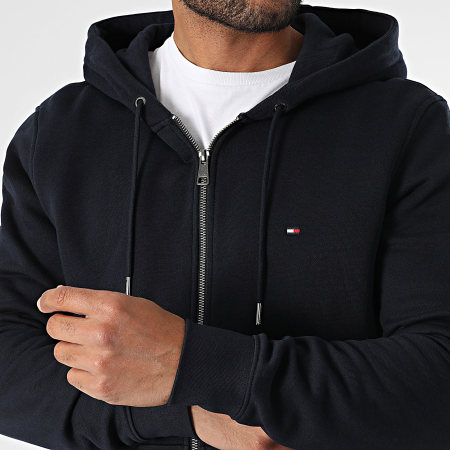 Tommy Hilfiger - Sweat Zippé Capuche Flag Logo 1492 Bleu Marine