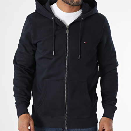 Tommy Hilfiger - Sweat Zippé Capuche Flag Logo 1492 Bleu Marine