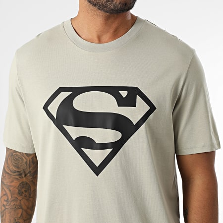 DC Comics - Tee Shirt Logo Superman Beige Stone Noir