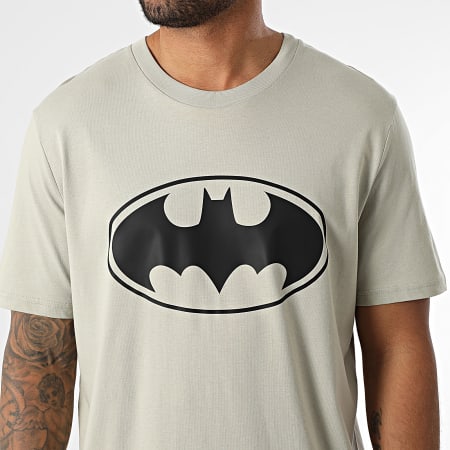 DC Comics - Tee Shirt Logo Batman Beige Stone Noir