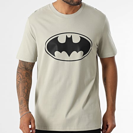 DC Comics - Tee Shirt Logo Batman Beige Stone Noir