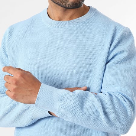 LBO - Jersey de punto con textura y cuello redondo 2002 Azul claro