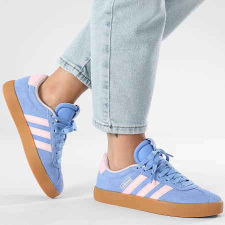 Adidas Sportswear - Baskets Femme VL Court 3.0 JR8648 Blue Fusion Clear Pink Silver Metallic