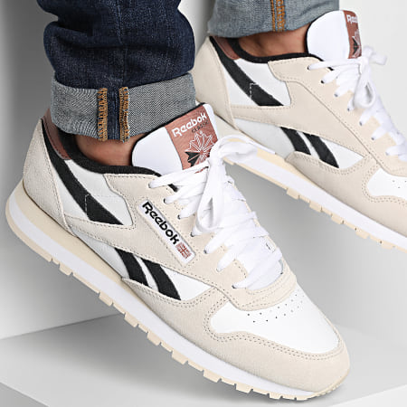 reebok classic leather white black