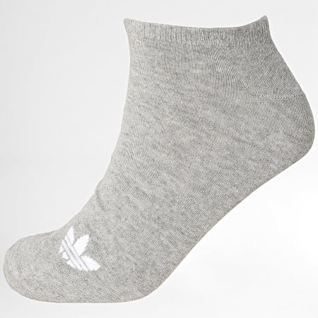 Adidas Originals - Lot De 3 Paires De Chaussettes Liner JV7400 Noir Gris Blanc