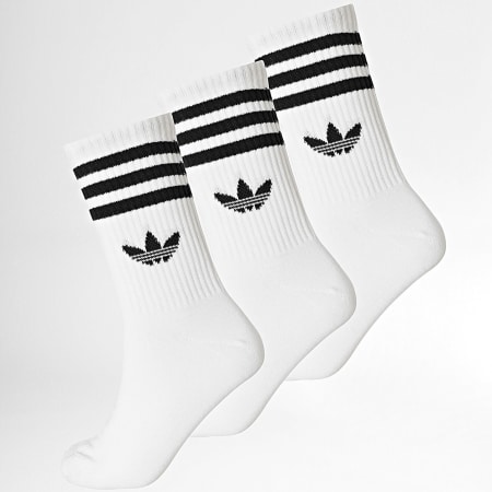 Adidas Originals - Lot De 3 Paires De Chaussettes 3 Stripes Crew JZ4932 Blanc