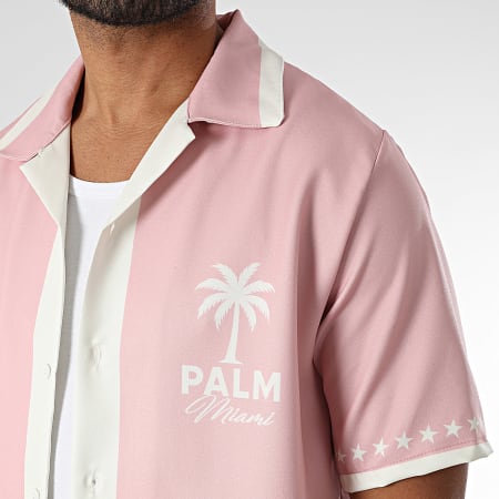 KZR - Ensemble Chemise Manches Courtes Palm Miami 230 Rose Beige Clair