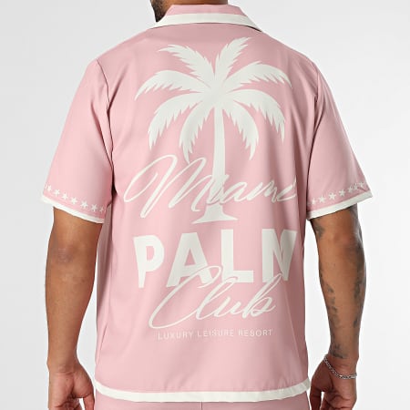 KZR - Ensemble Chemise Manches Courtes Palm Miami 230 Rose Beige Clair