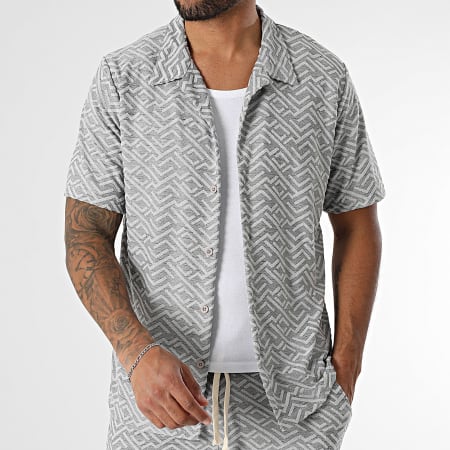 KZR - Ensemble Chemise Manches Courtes Et Short Jogging 232 Gris
