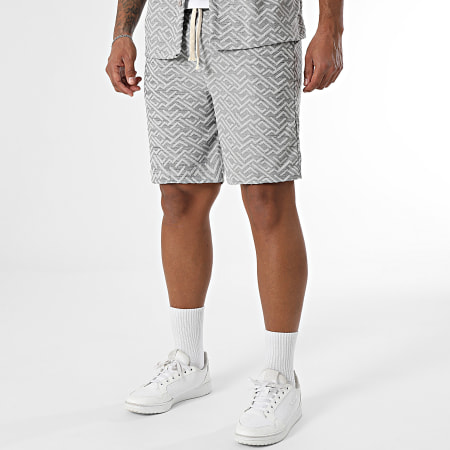 KZR - Ensemble Chemise Manches Courtes Et Short Jogging 232 Gris