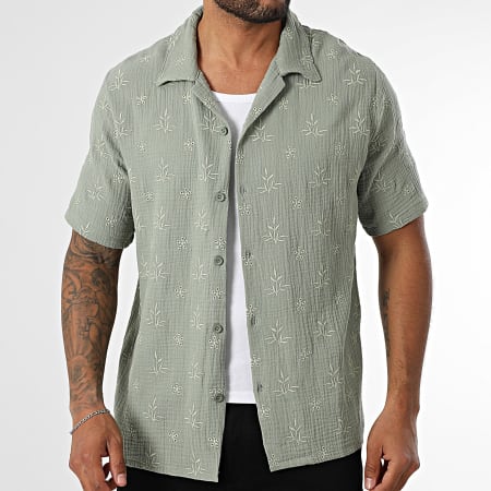 KZR - Chemise Manches Courtes Brodé 226 Vert Clair