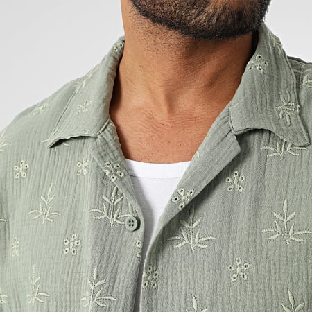 KZR - Chemise Manches Courtes Brodé 226 Vert Clair