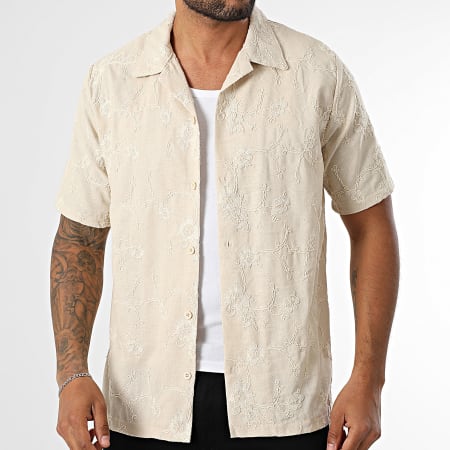 KZR - Chemise Manches Courtes Brodée 225 Beige