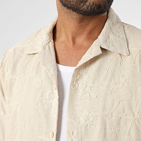 KZR - Chemise Manches Courtes Brodée 225 Beige