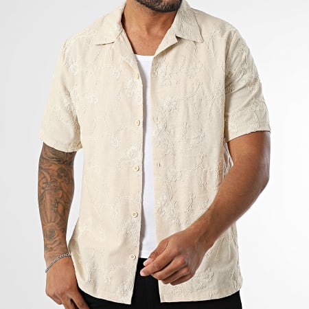 KZR - Chemise Manches Courtes Brodée 225 Beige