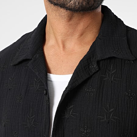 KZR - Chemise Manches Courtes Brodé 226 Noir