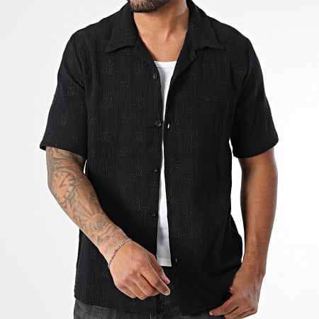 KZR - Chemise Manches Courtes Brodé 226 Noir