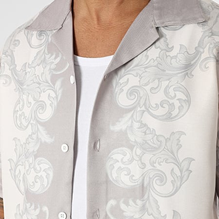 KZR - Ensemble Chemise Manches Courtes Et Short Jogging 215 Beige Clair Gris