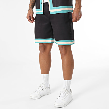 KZR - Ensemble Chemise Manches Courtes Bay Island 212 Noir Vert Beige