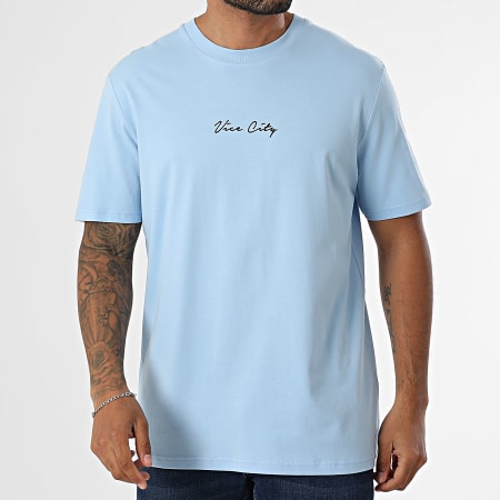 Luxury Lovers - Camiseta oversize grande Vice City 2 azul claro