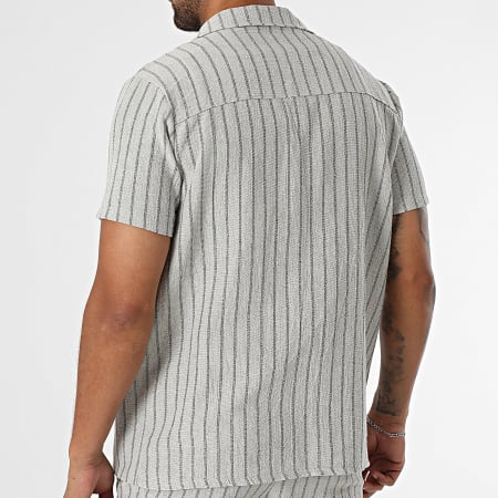 MTX - Ensemble Chemise Manches Courtes Et Short A Rayures 027 Gris