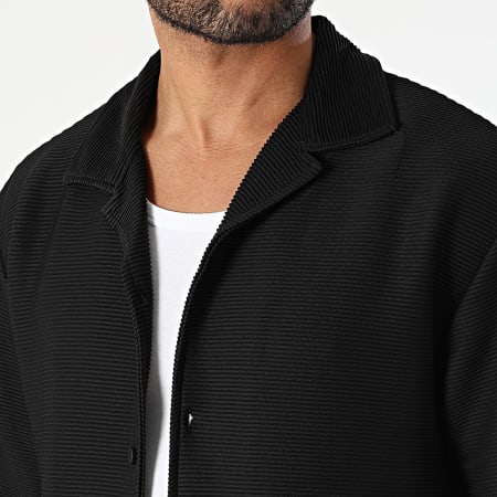 MTX - Ensemble Chemise Manches Courtes Et Short Jogging A Rayures 209 Noir