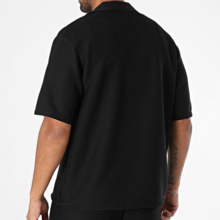 MTX - Ensemble Chemise Manches Courtes Et Short Jogging A Rayures 209 Noir