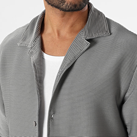 MTX - Ensemble Chemise Manches Courtes Et Short Jogging A Rayures 209 Gris
