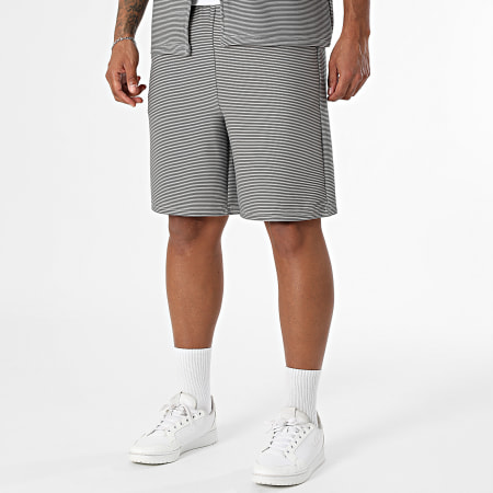 MTX - Ensemble Chemise Manches Courtes Et Short Jogging A Rayures 209 Gris