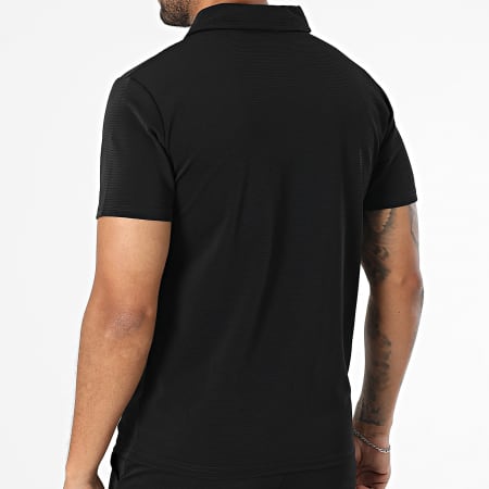 MTX - Ensemble Polo Manches Courtes Et Short Jogging Texturé 188 Noir